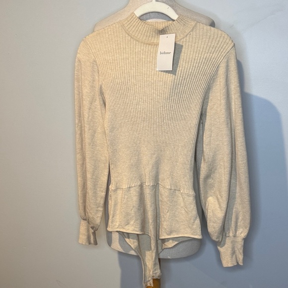 Promesa Other - Promesa “Bohemia” Cream Ribbed Knit long sleeve bodysuit XL